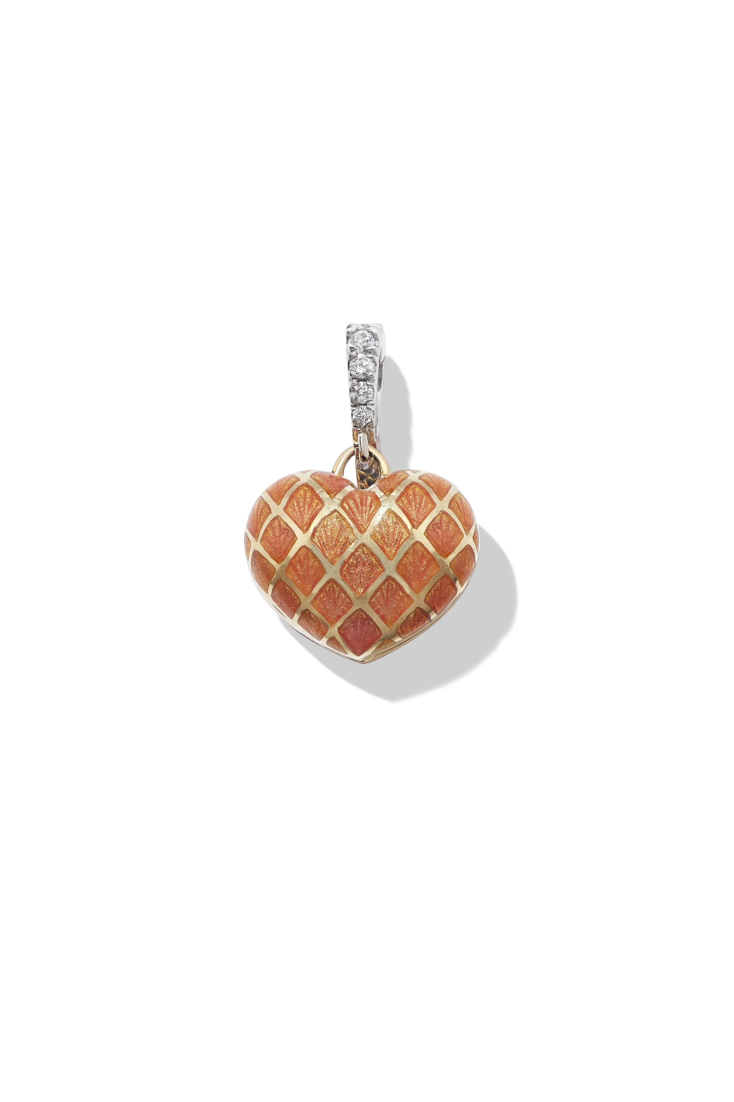 Orange Enamel Heart