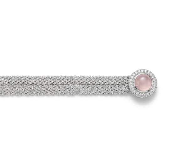 Pink Chain Mill Halo Necklace