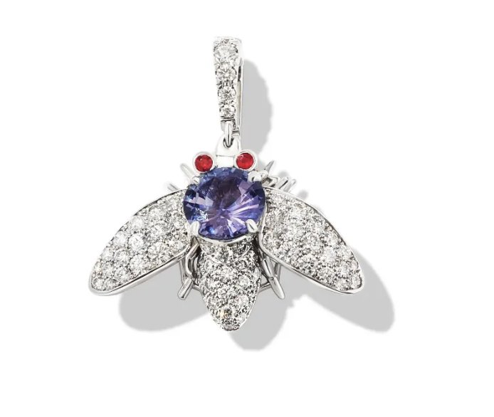 Purple Sapphire and Diamond Bee