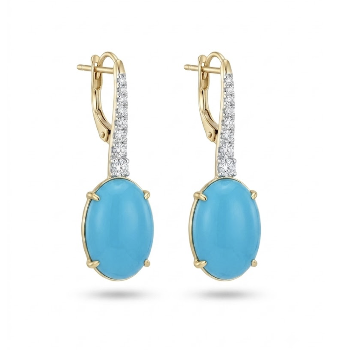 Turquoise Earrings White Gold