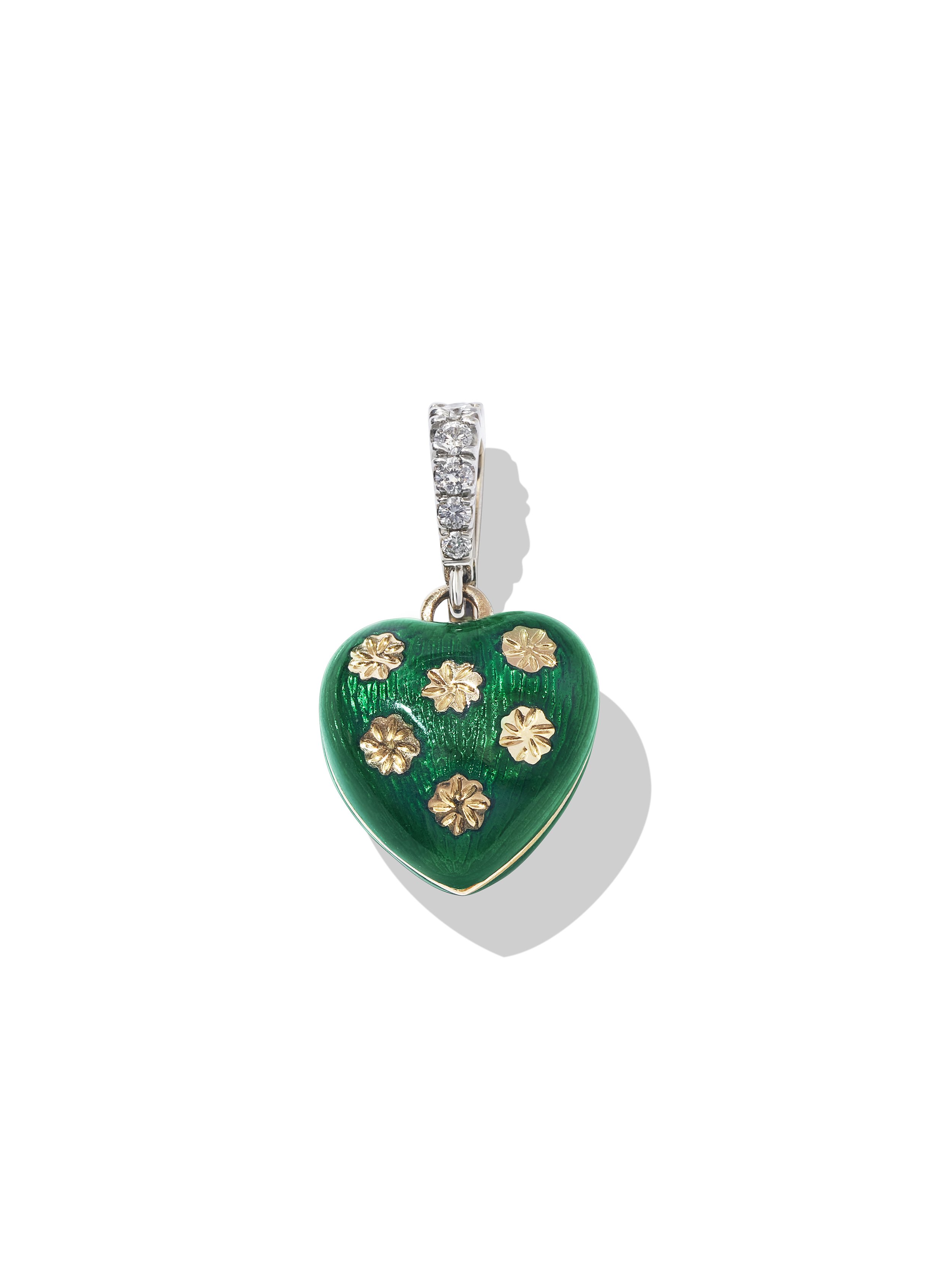 Green Enamel Heart