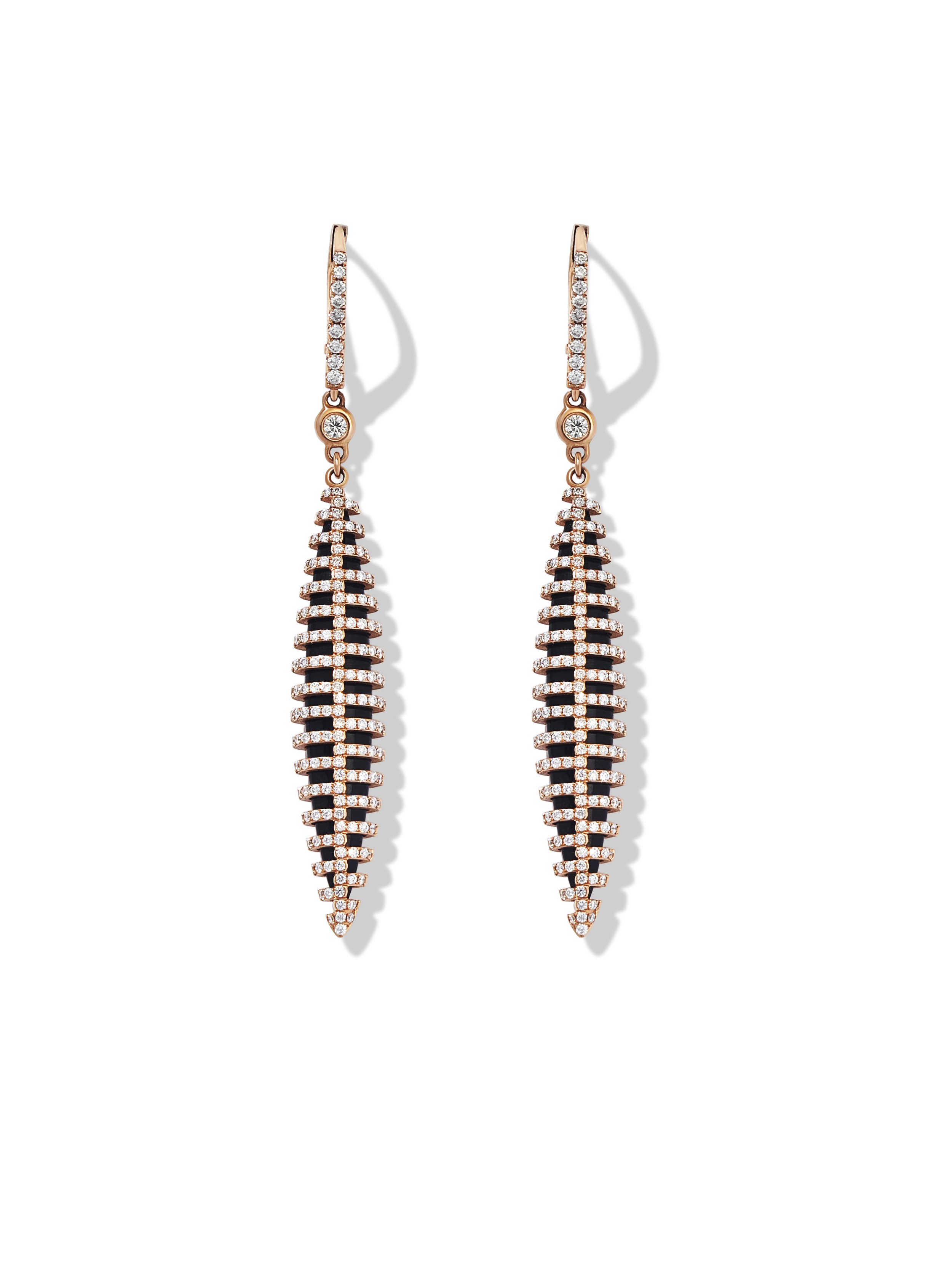 Art Deco Fish Bait Earrings