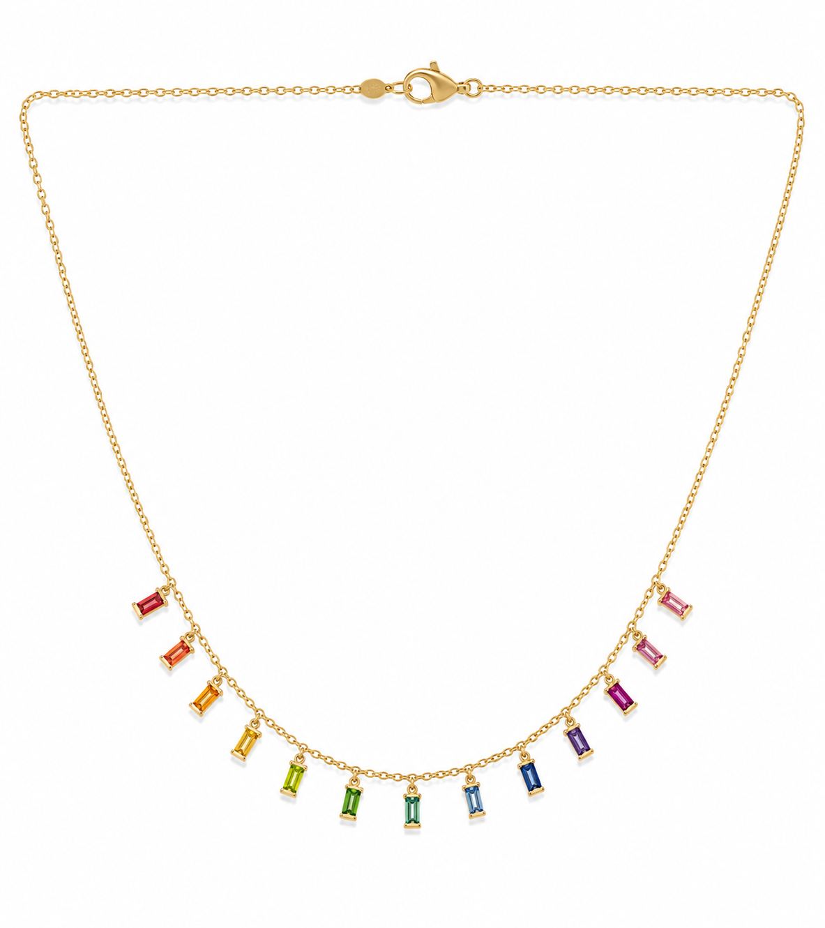 Rainbow Baguette Necklace (7)