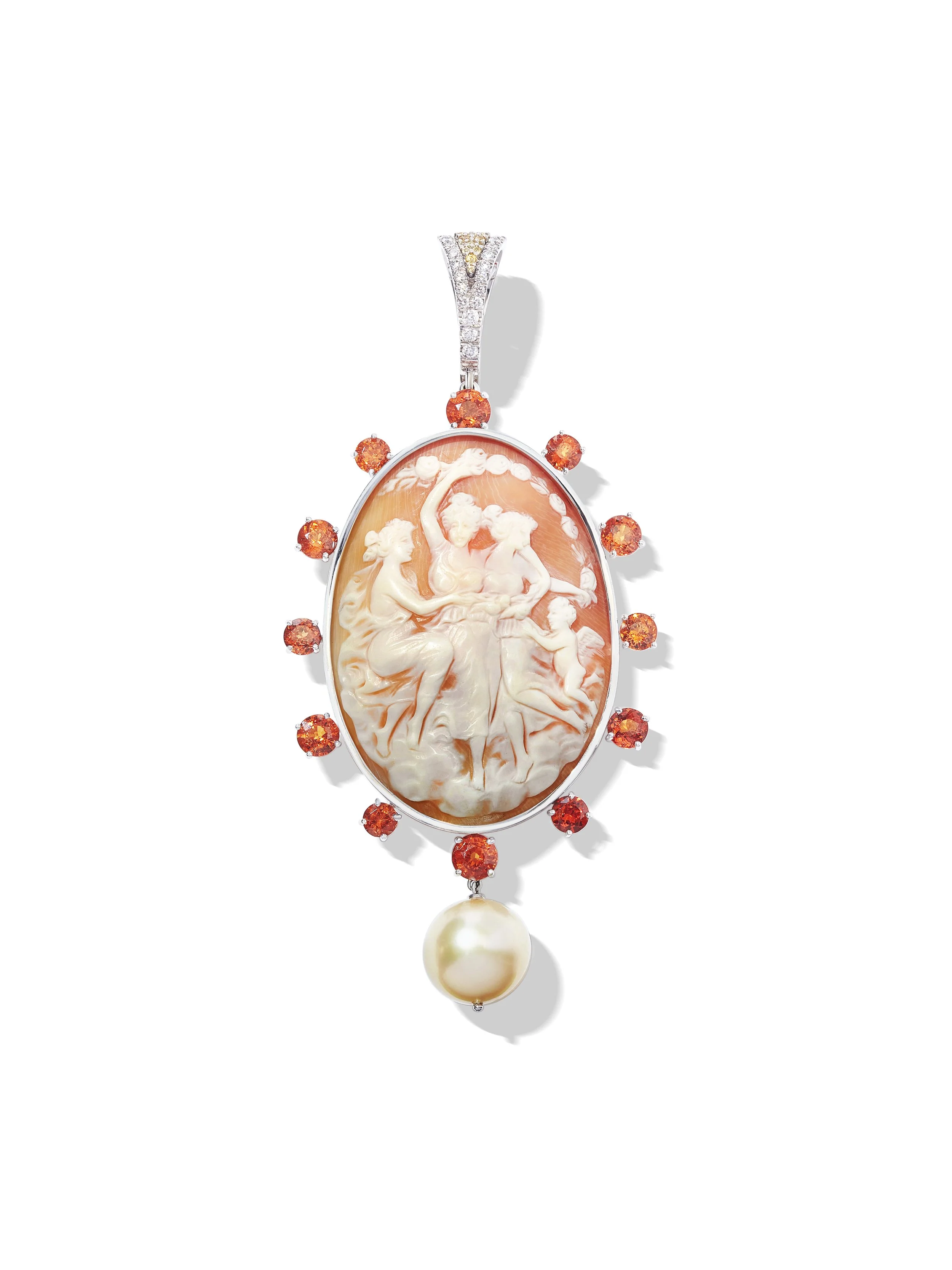 Spessartite Cameo Pendant