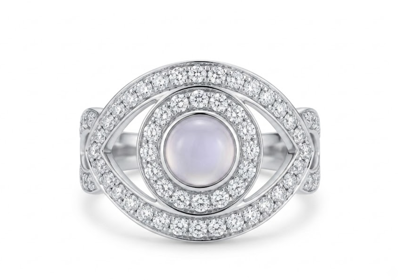 Moonstone Evil Eye Ring