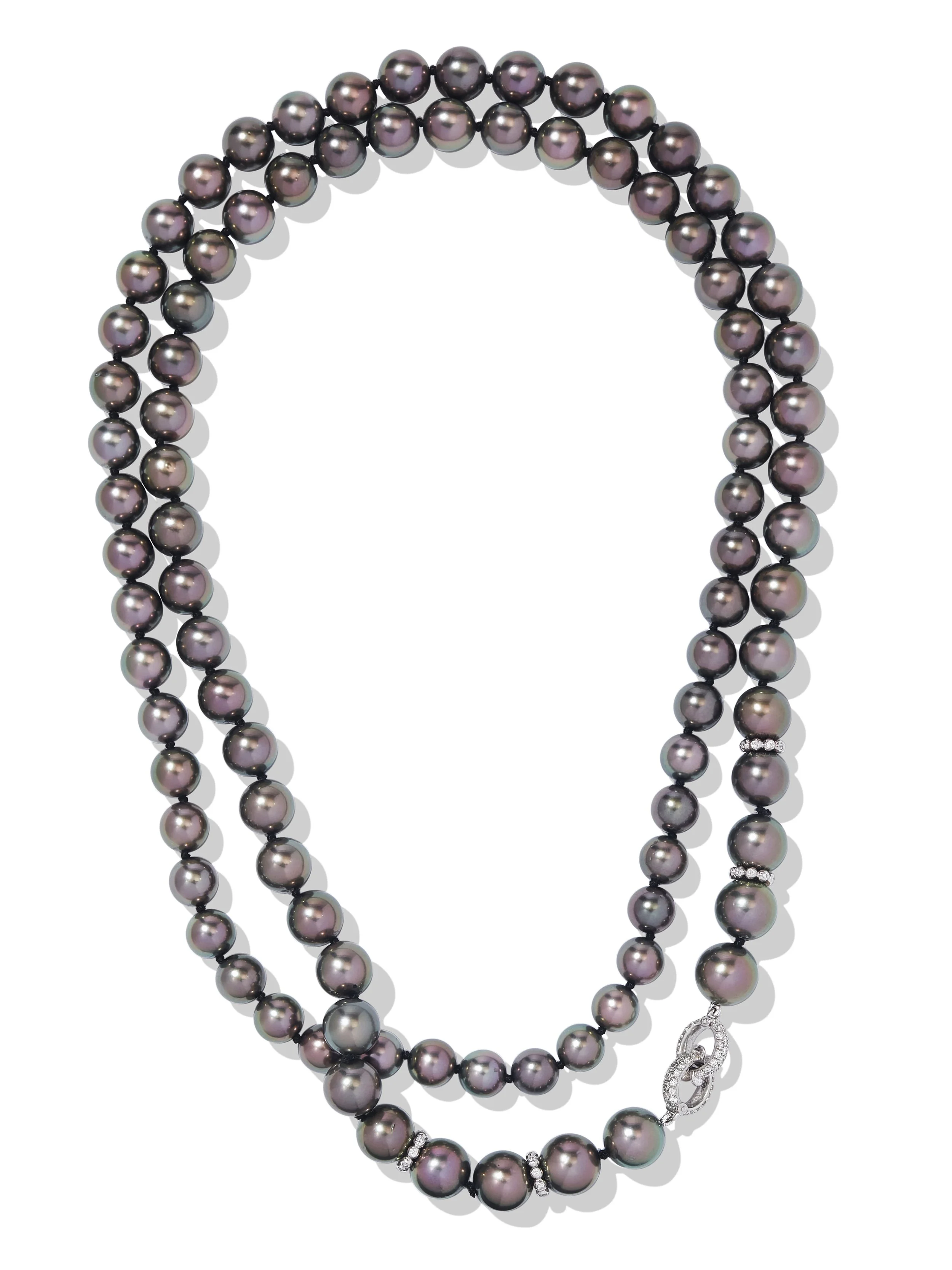 Very Long Black Pearl Necklace