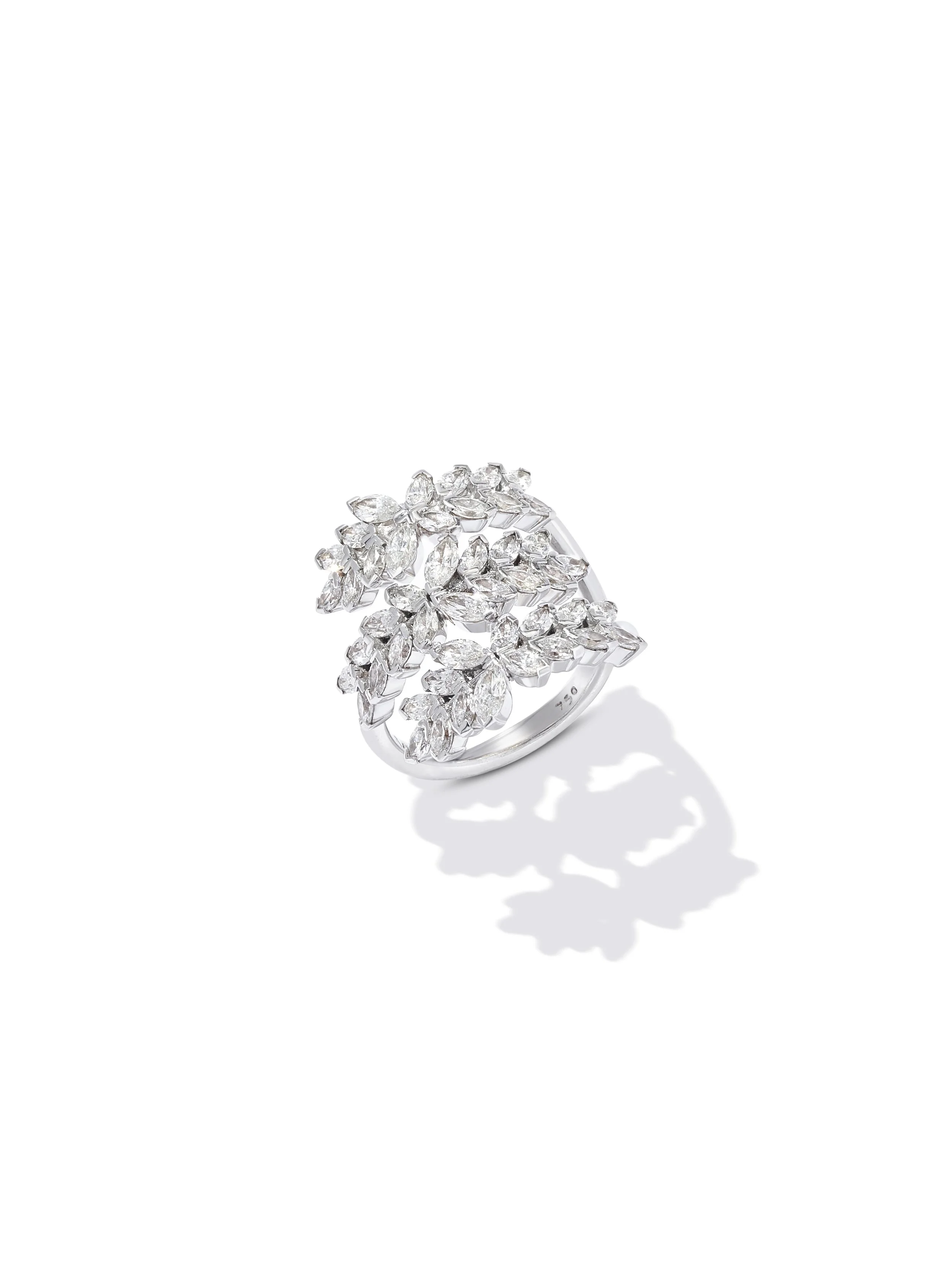 Diamond Leaf Ring