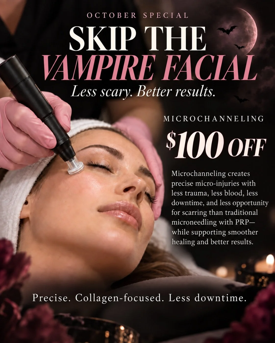 You&rsquo;ve heard of the &ldquo;vampire facial&rdquo; -traditional microneedling paired with PRP.

This October, we&rsquo;re doing things a little differently.

ProCell Microchanneling creates precise micro-injuries designed to stimulate your skin&r
