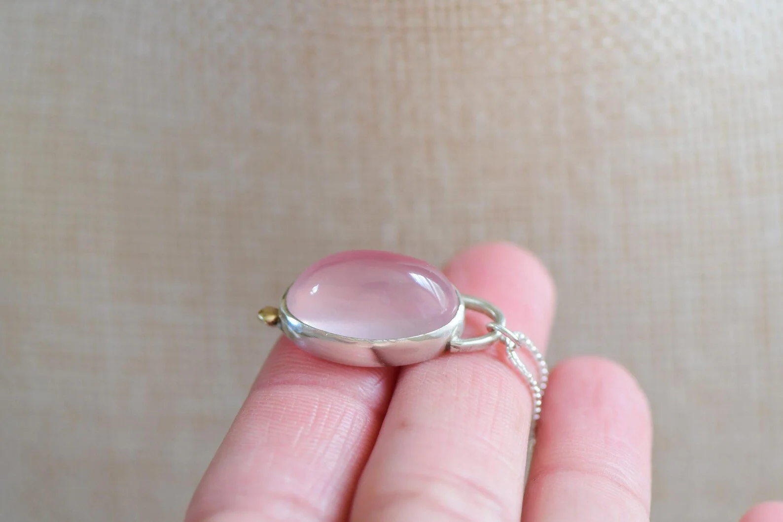 Cats Eye Rose Quartz Necklace