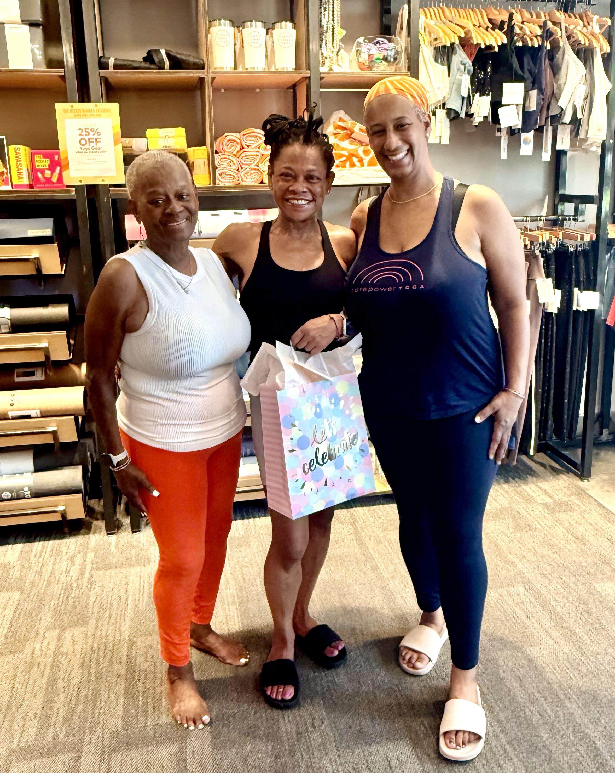 Celebrating teaching my 1st class at CorePower Yoga with Georgie D & Kiesha B