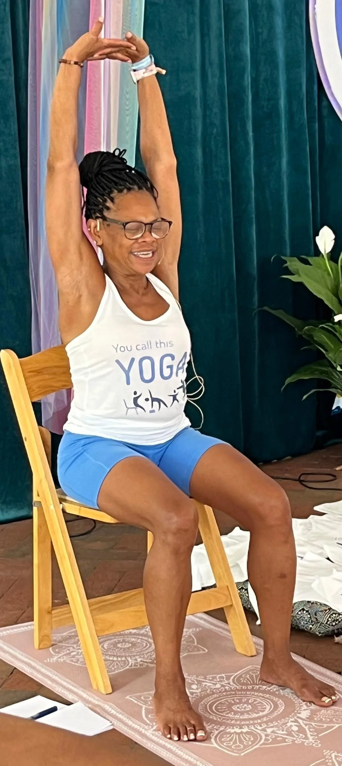 Teaching Chair Yoga at the Love, Shine Play Festival in Asheville, NC