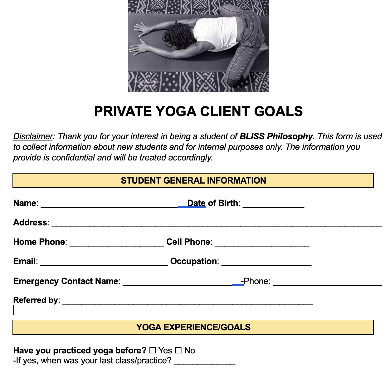Private Yoga