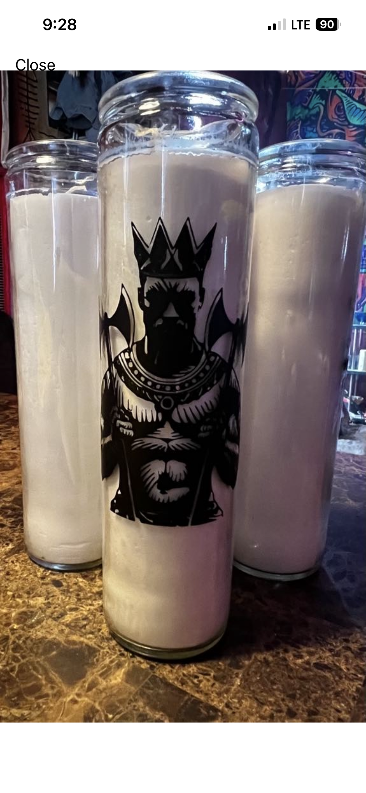 Shango Glass Altar Candle