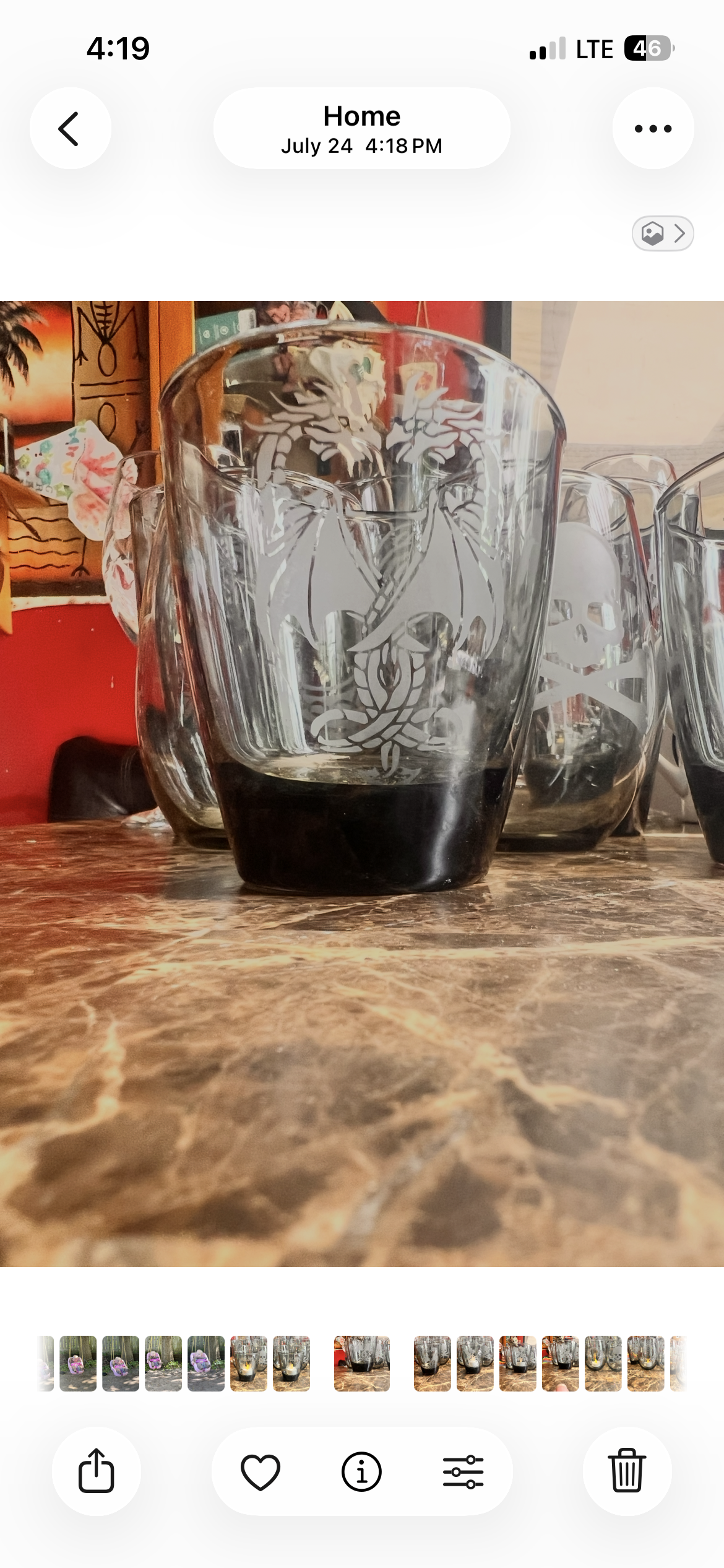 Dragon Etched Drinking Glass