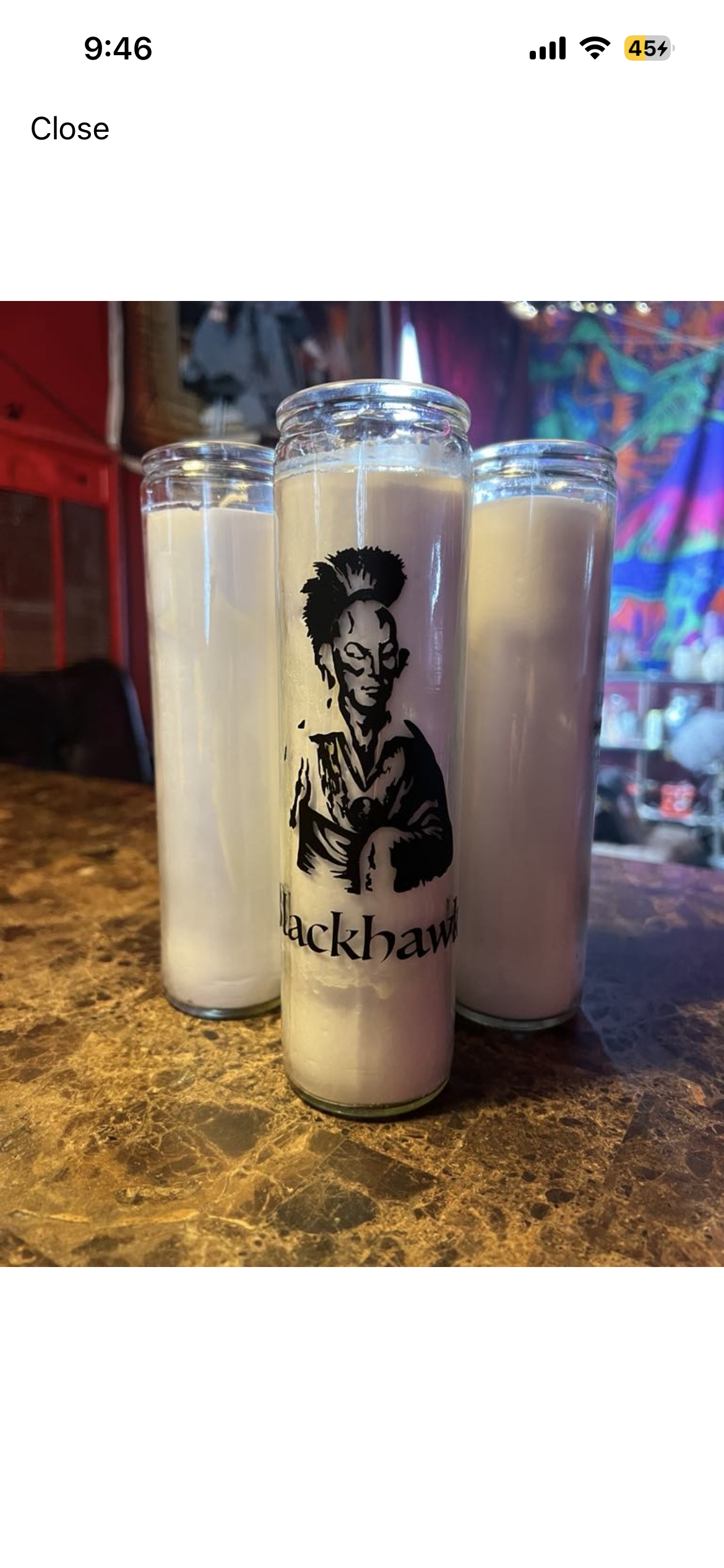 Blackhawk Glass Altar Candle