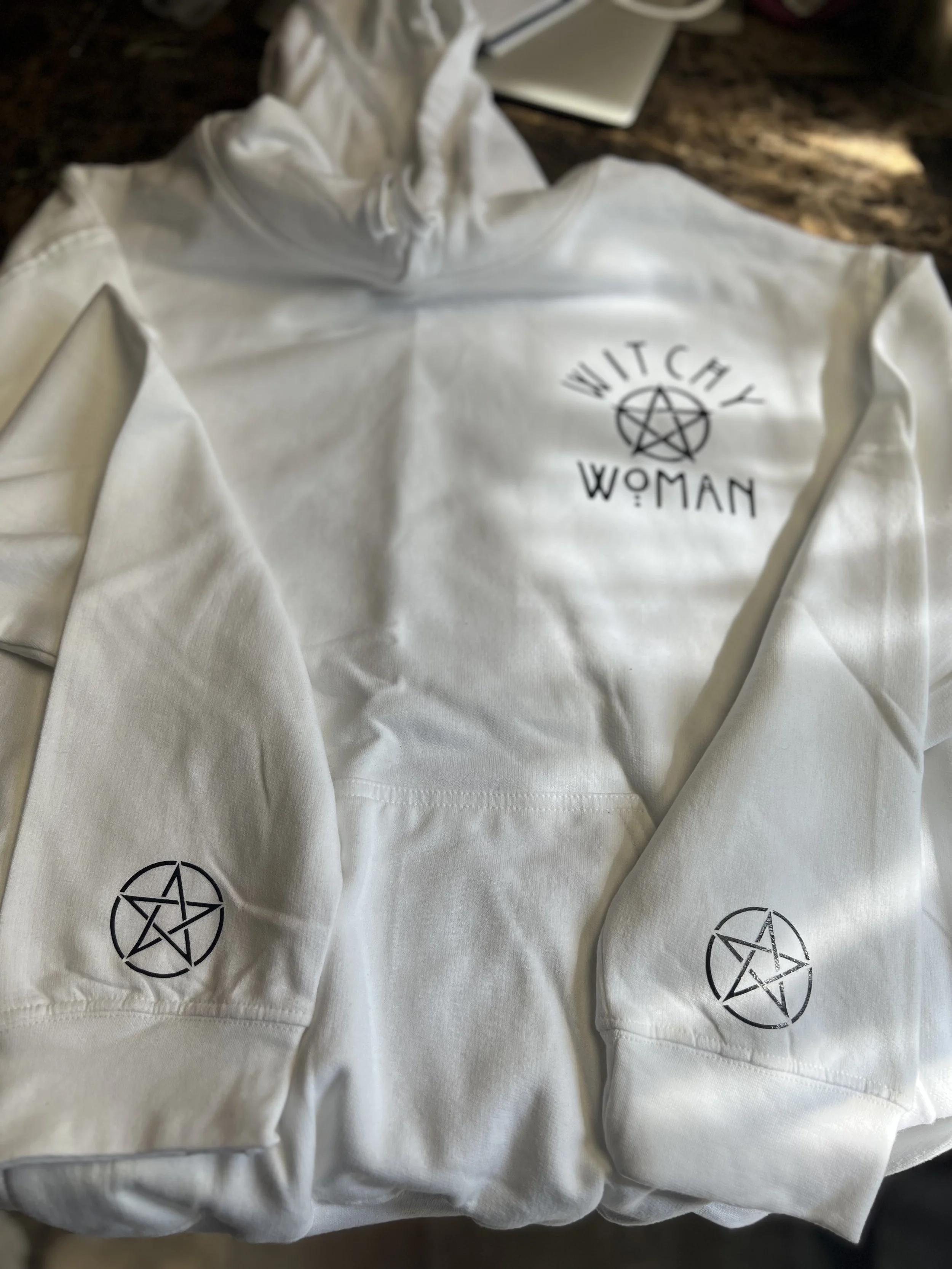 Witchy Woman Skull Hoodie – White