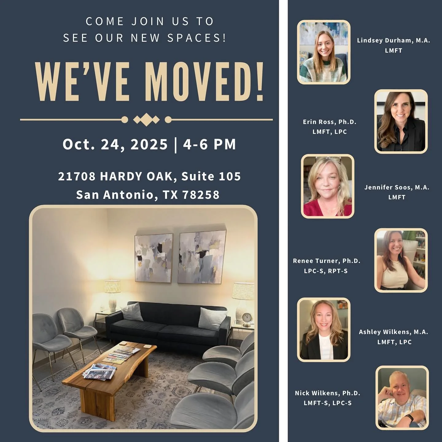 Moved in January, but finally having an Open House for everyone to come and see! Bring your business cards to network with others, stop by for a glass of wine or just show up because you&rsquo;re nosey. All are welcome to join us! Excited to see you.