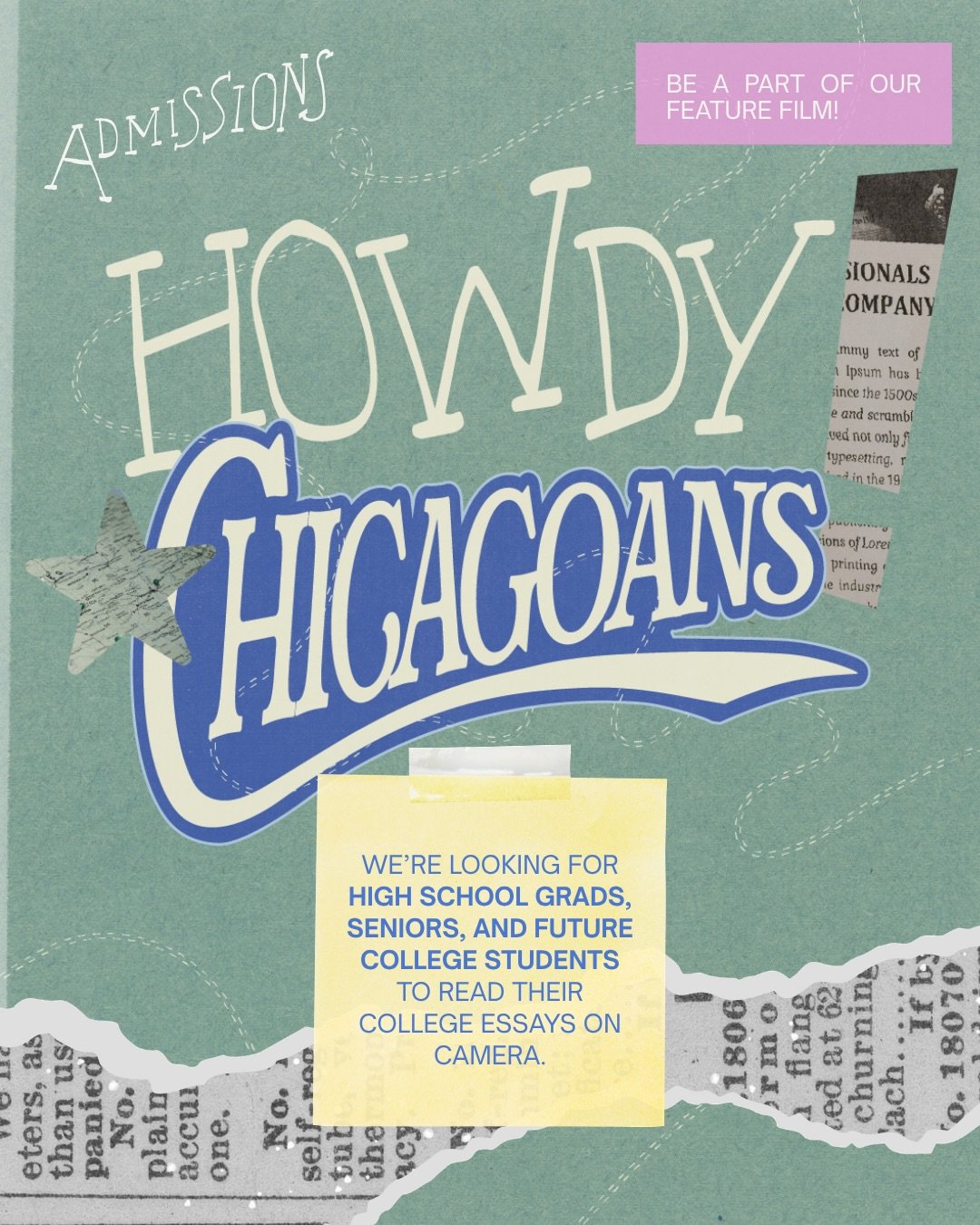 Calling all chicagoans with a college essay!

We&rsquo;re looking for people to read their real college essays on camera this month!

open to anyone in the chicagoland area:
📝 high school grads, seniors, future students
📝 community college transfer