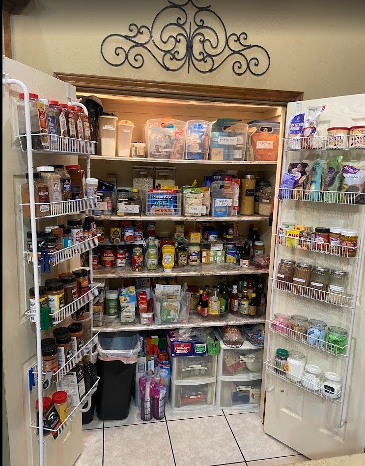 reconfigured pantry for a pastry chef that bakes at home in Montgomery, TX