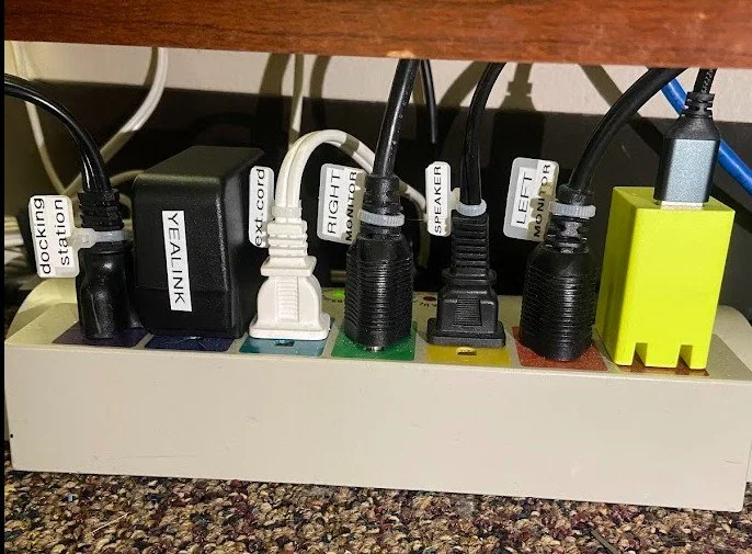 office cord organization with labels in The Woodlands, TX