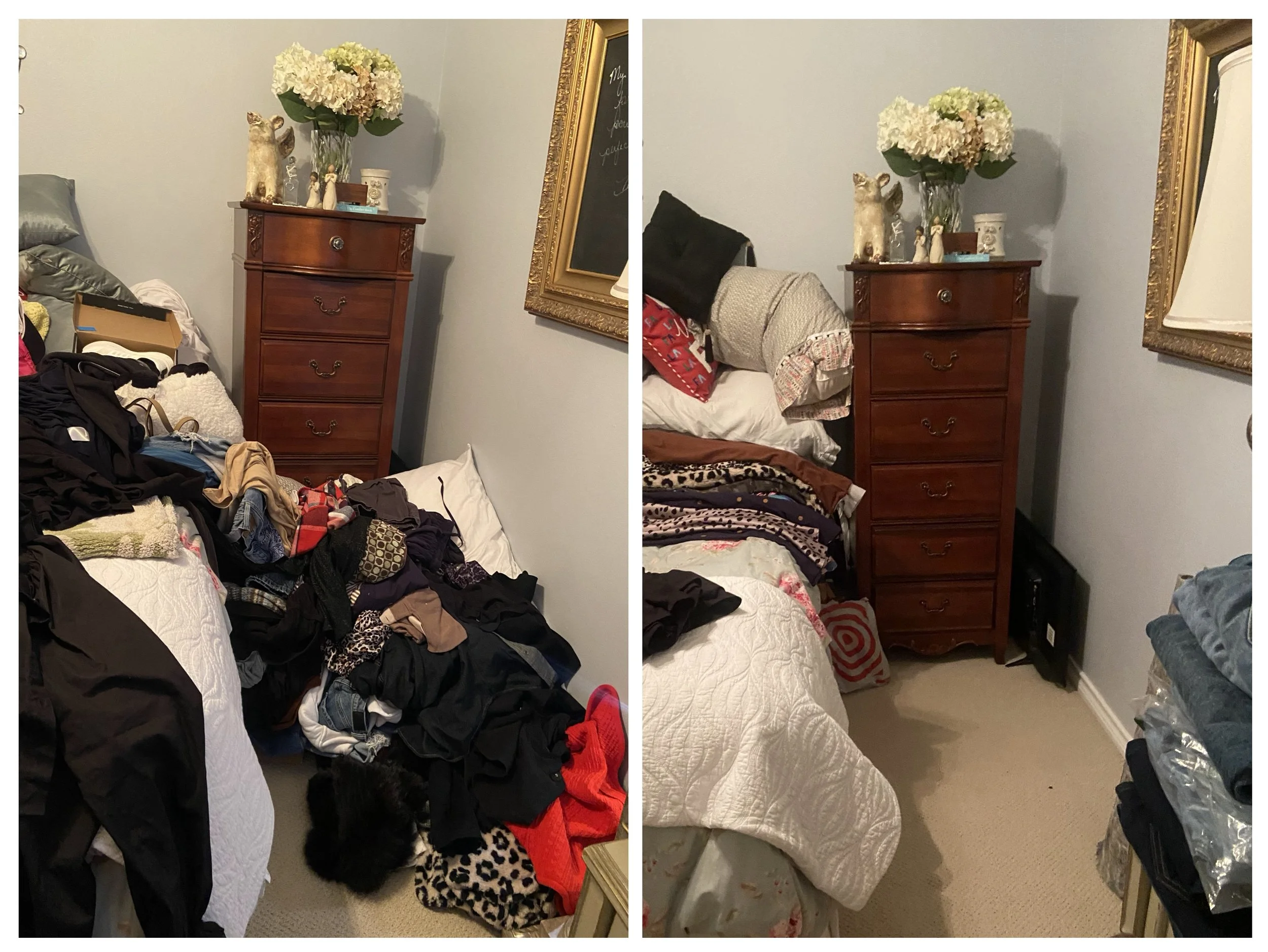 Declutter and Sort Session in Montgomery, TX | before and after