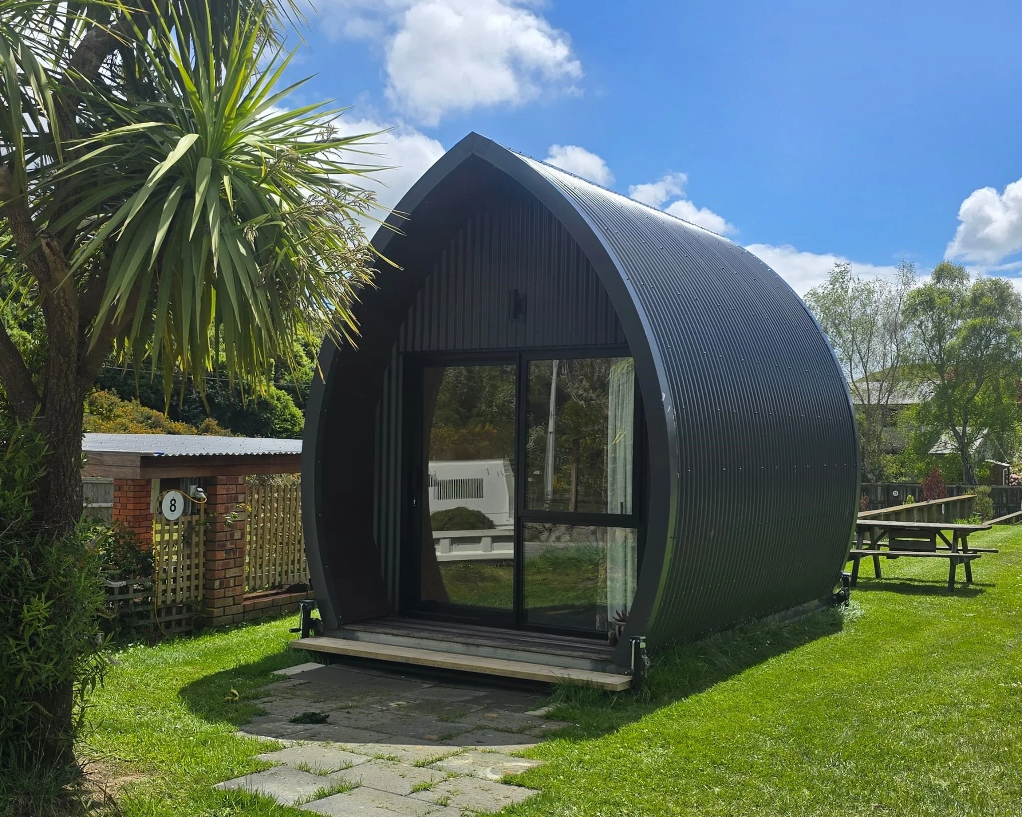 Cabin at Dunedin campground on Otago Peninsula
