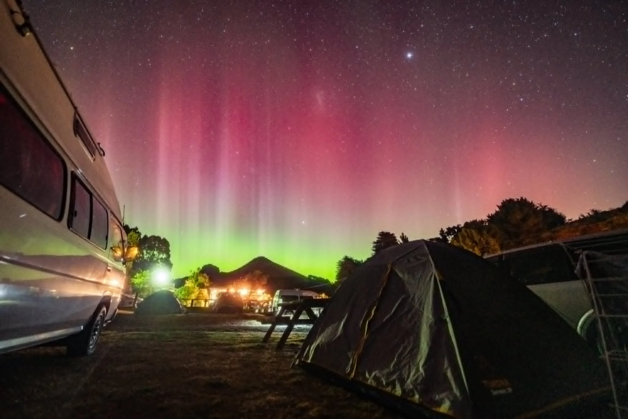 Aurora at Dunedin Campsite in Portobello