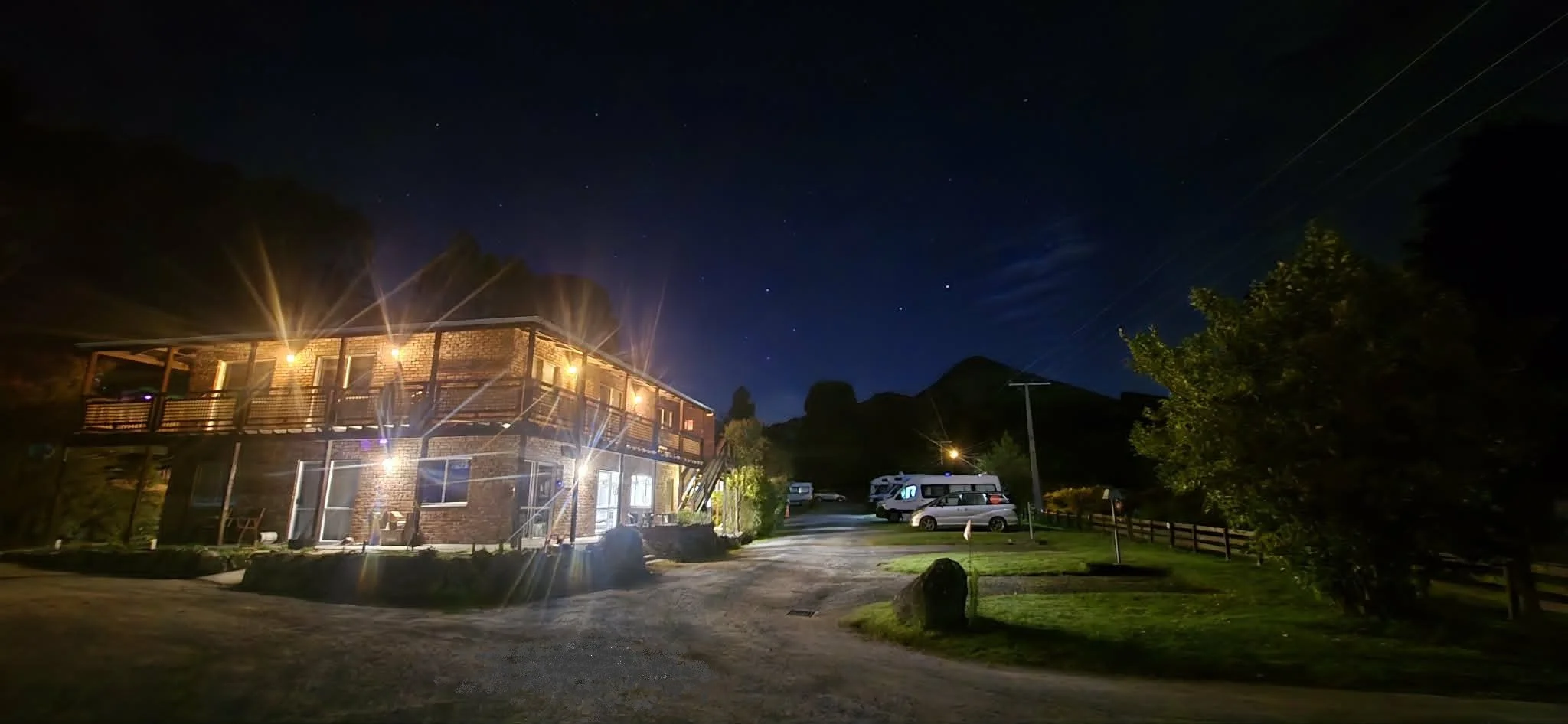 Campground at night