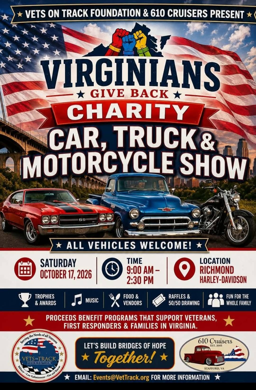 VIRGINIANS GIVE BACK CHARITY CAR, TRUCK & MOTORCYCLE SHOW