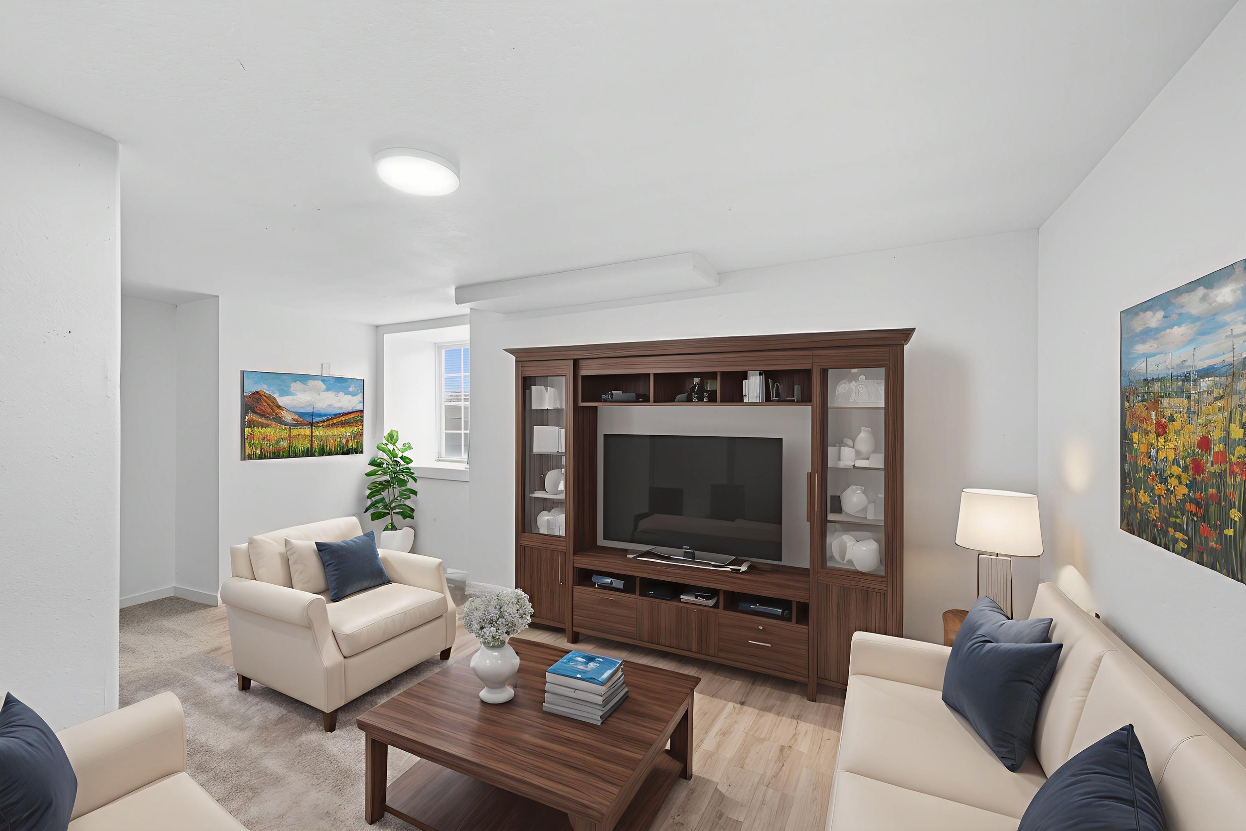 Living room in Spokane WA multifamily rental property – Hall Street
