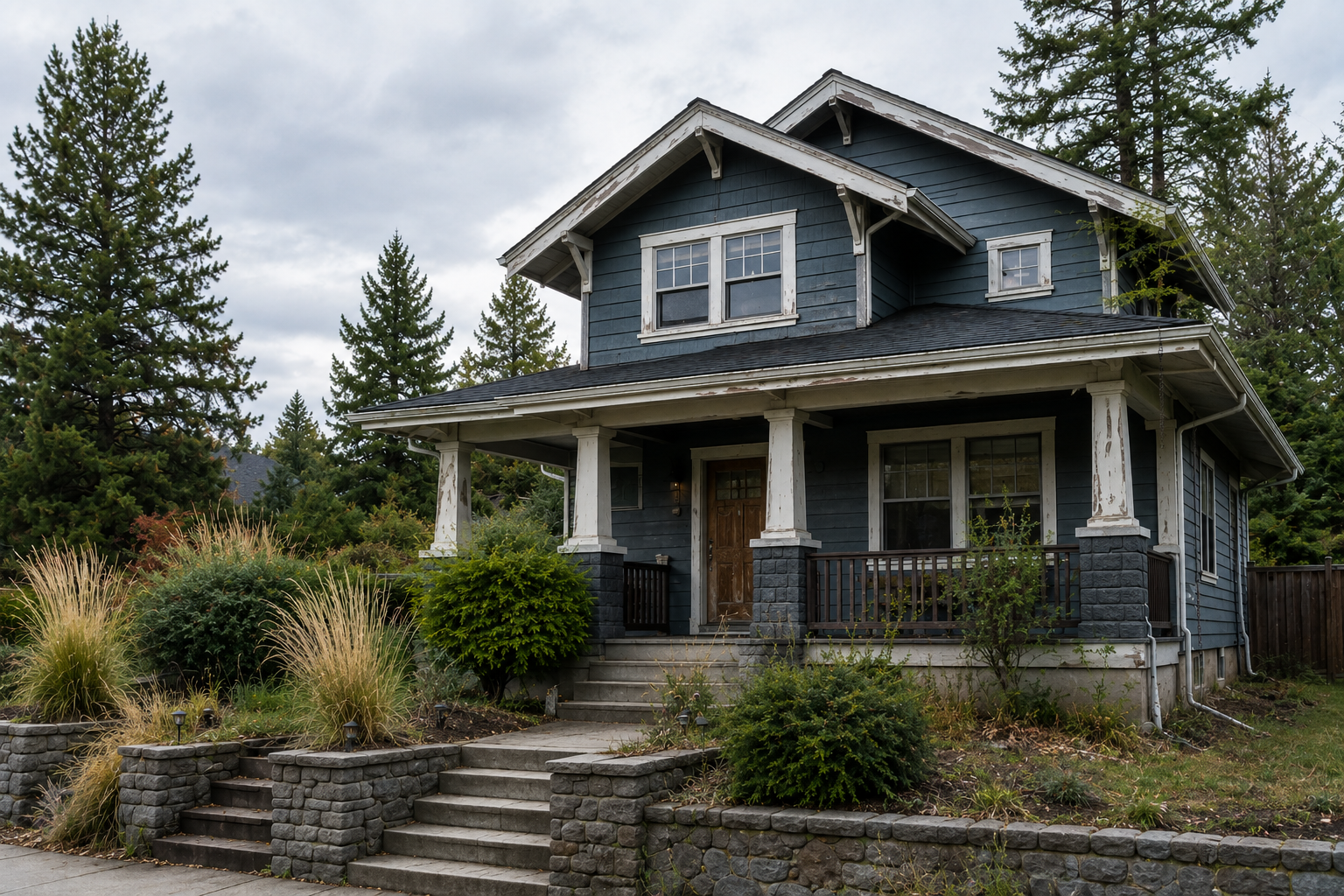 Older Spokane house needing repairs, representing homeowners looking to sell a house as-is for cash without making repairs or renovations.