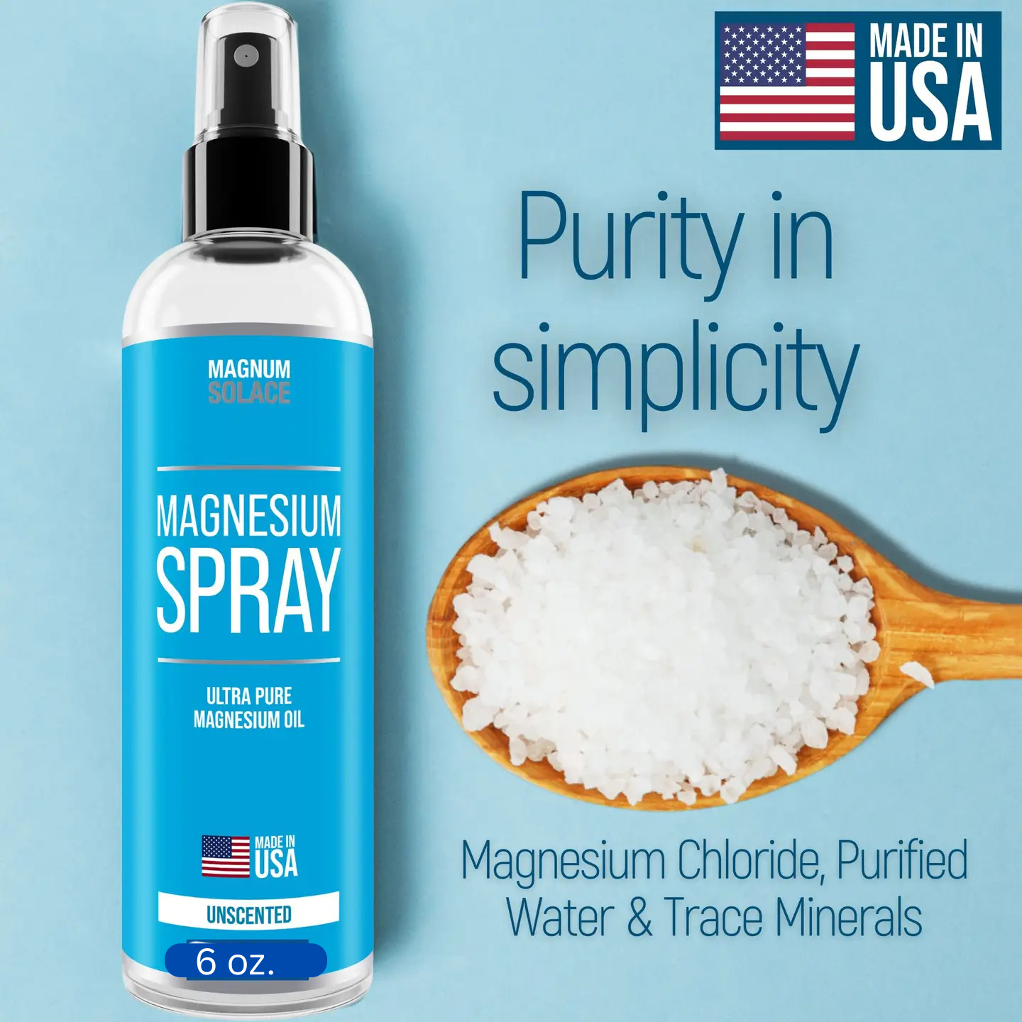 Magnesium Oil Spray For Restless Legs, Sleep, Muscle Relief 6 oz.