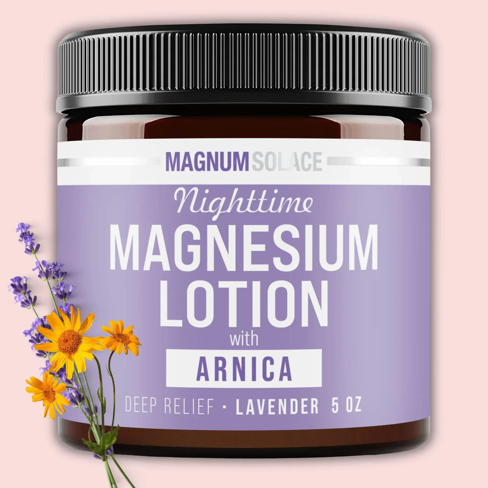 Nighttime Magnesium Lotion with Arnica-Deep Relief-Lavender 5 oz.