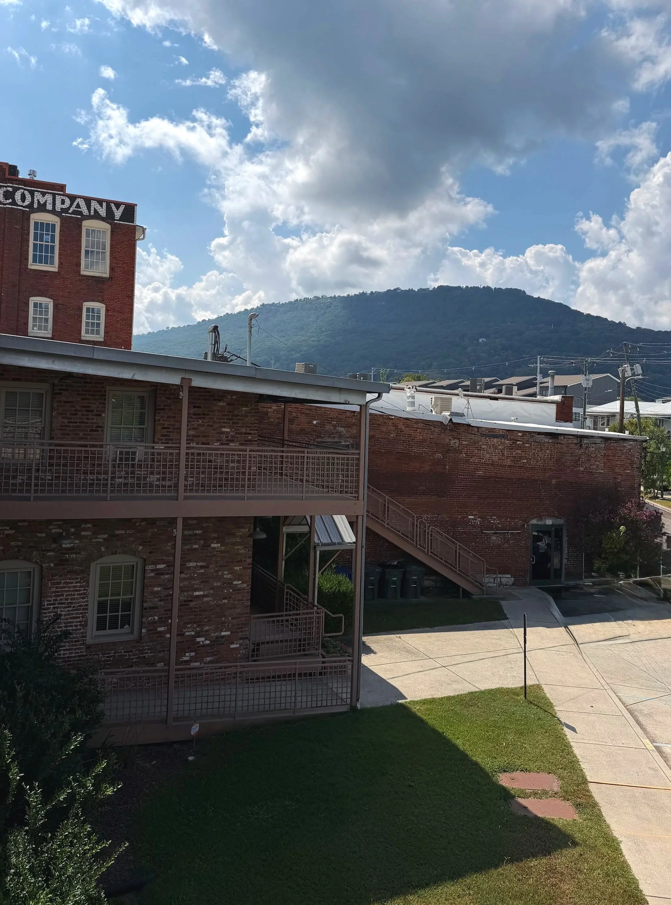 Historic brick building at the foot of Lookout Mountain in Chattanooga, Tennessee.