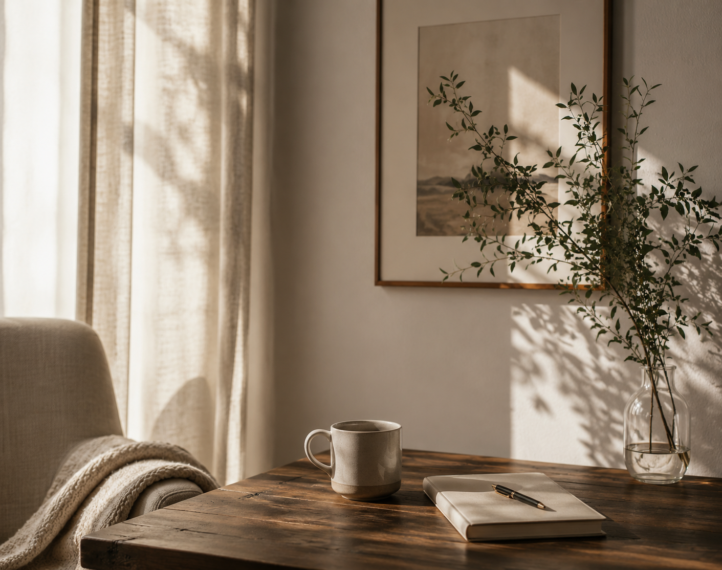 Sunlit living room creating a peaceful counseling environment