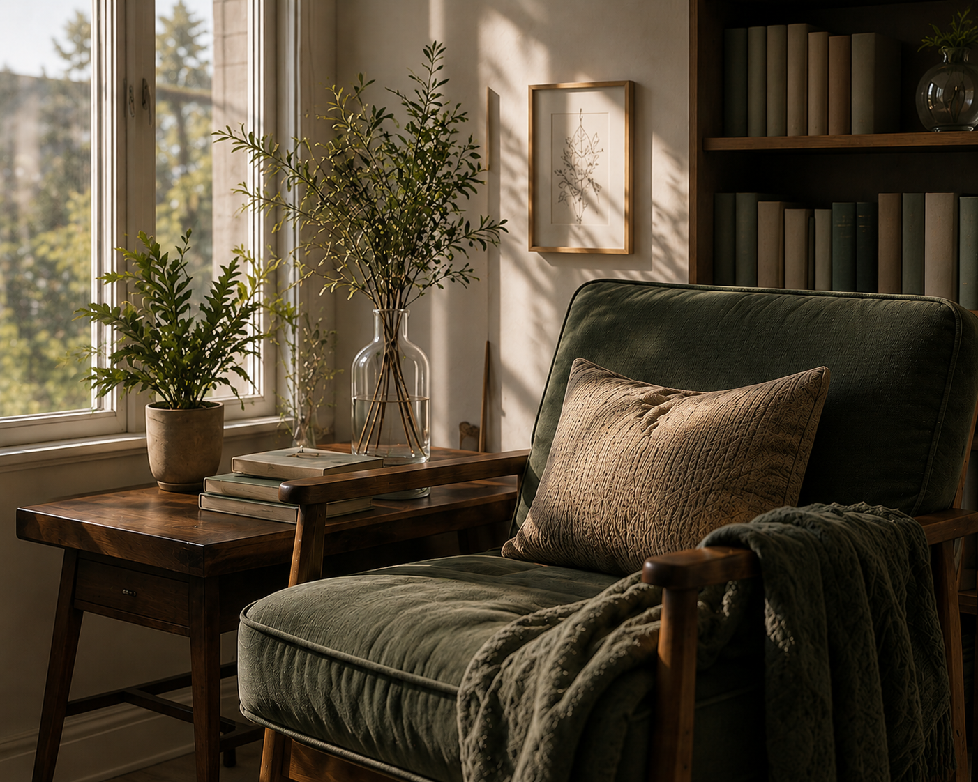 Warm living room representing virtual therapy in Illinois and Virginia