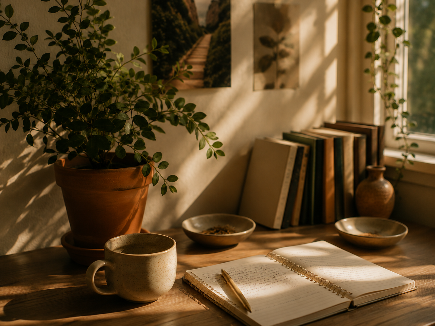 Natural textures and calming details inside a therapy office