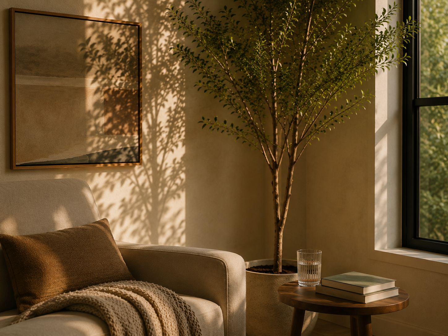 Quiet morning reading space encouraging reflection