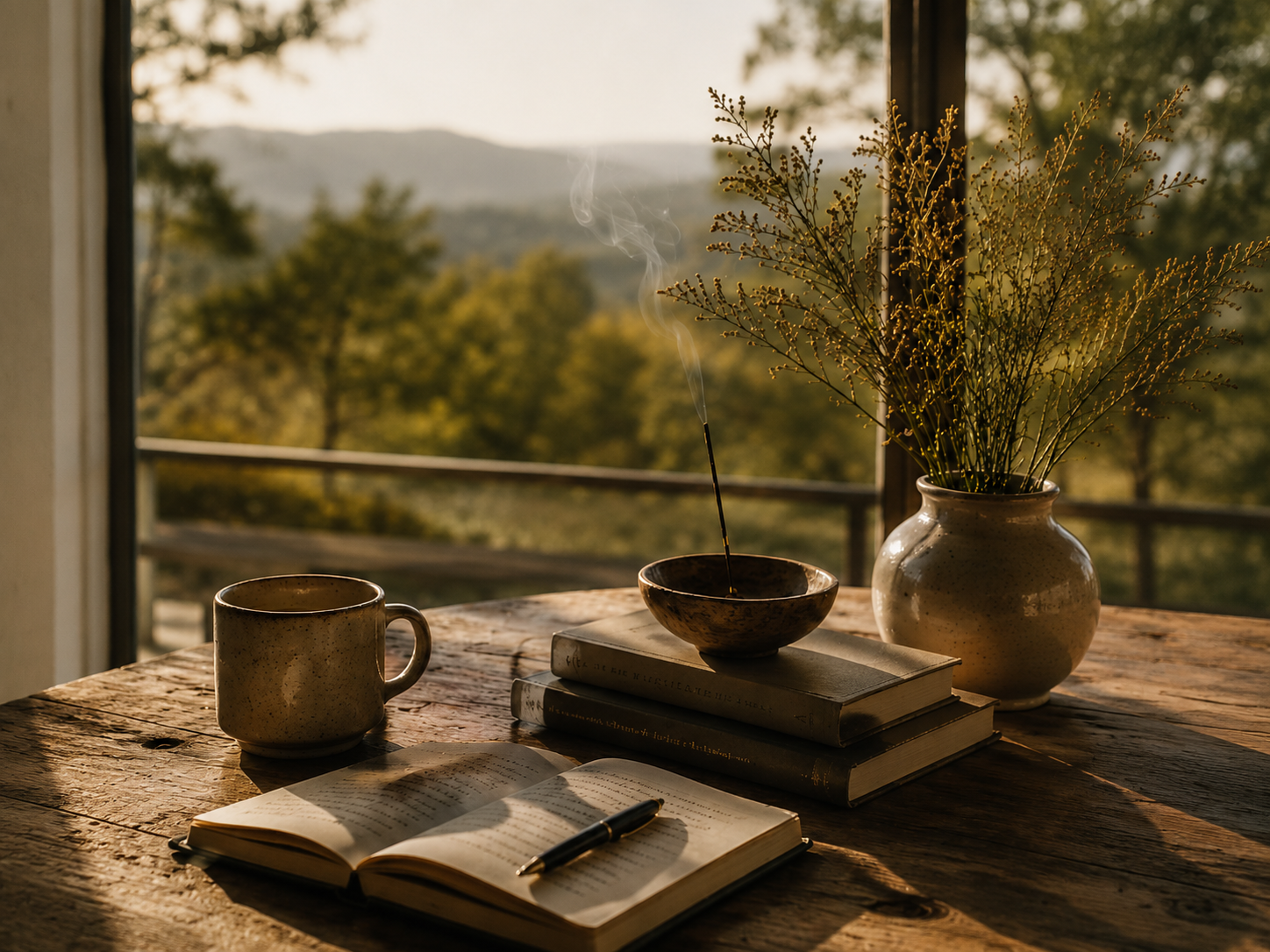 Therapy books and coffee on a wooden table
