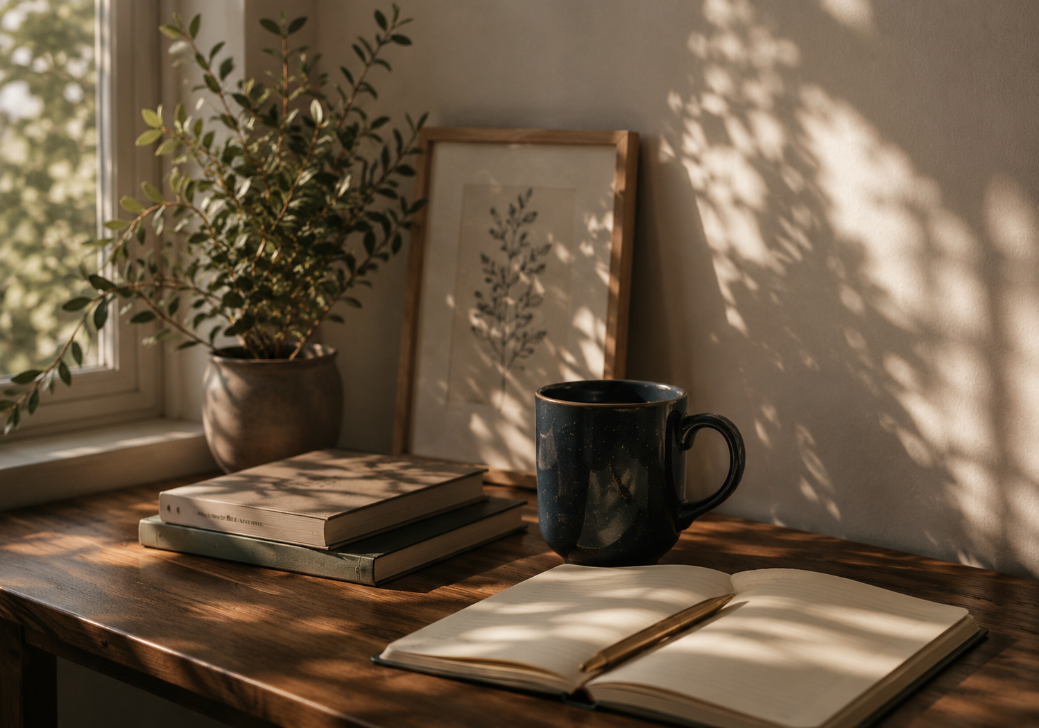 Indoor plants beside a sunny window creating a calming therapy environment