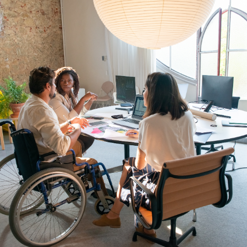 Diverse group working together