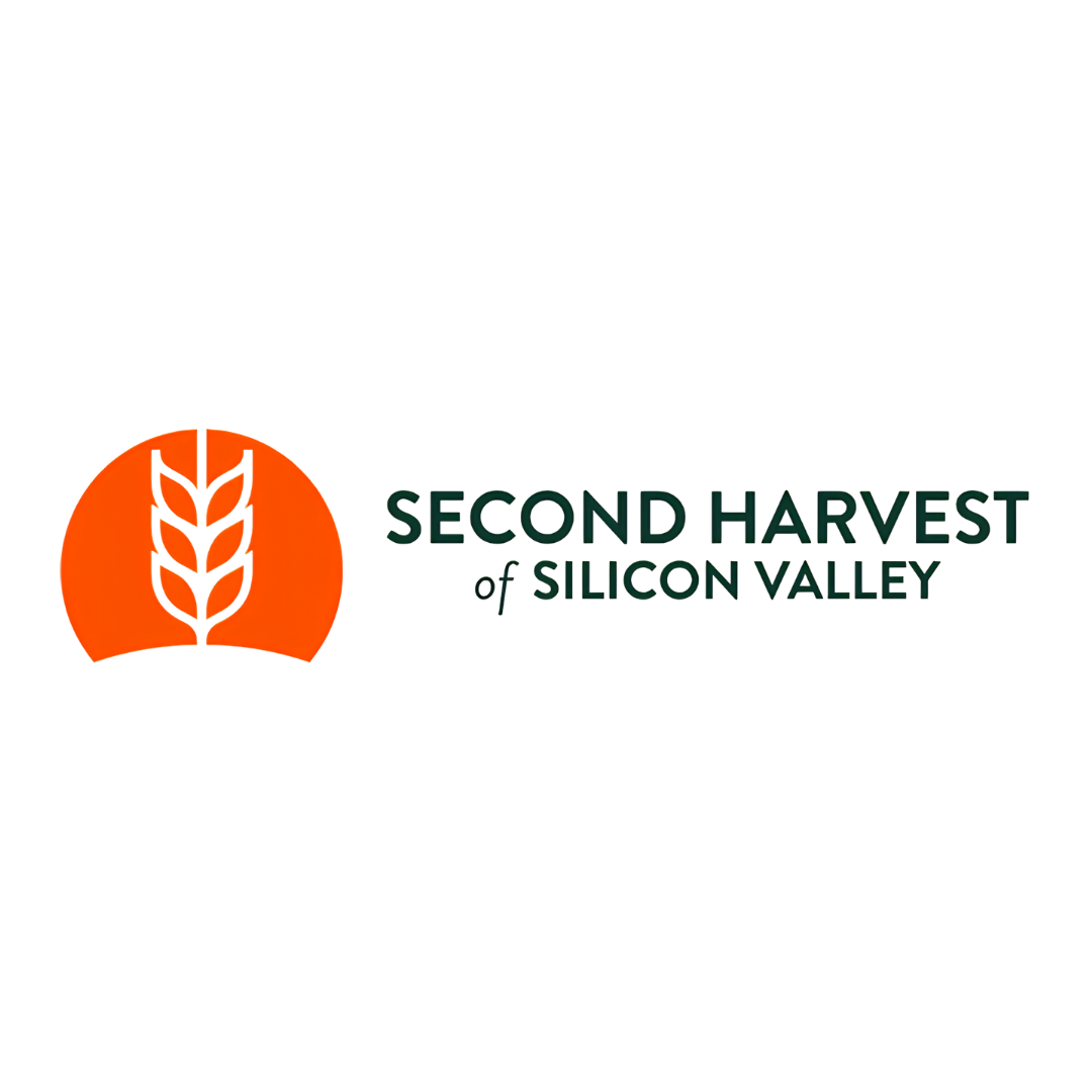 Logo of Second Harvest of Silicon Valley featuring an orange circle with a stylized wheat stalk and the text 'Second Harvest of Silicon Valley'.