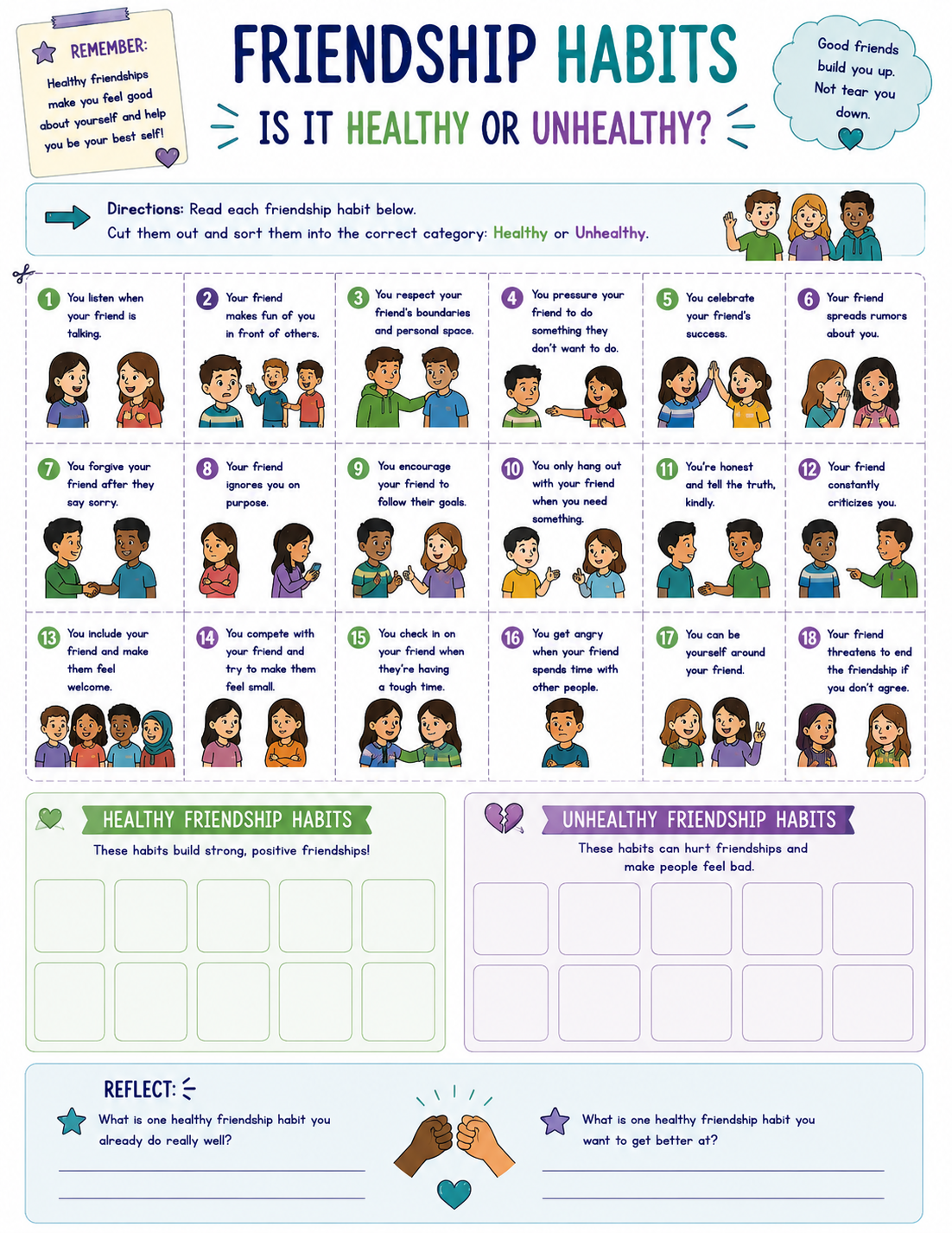 Friendship Habits Sort