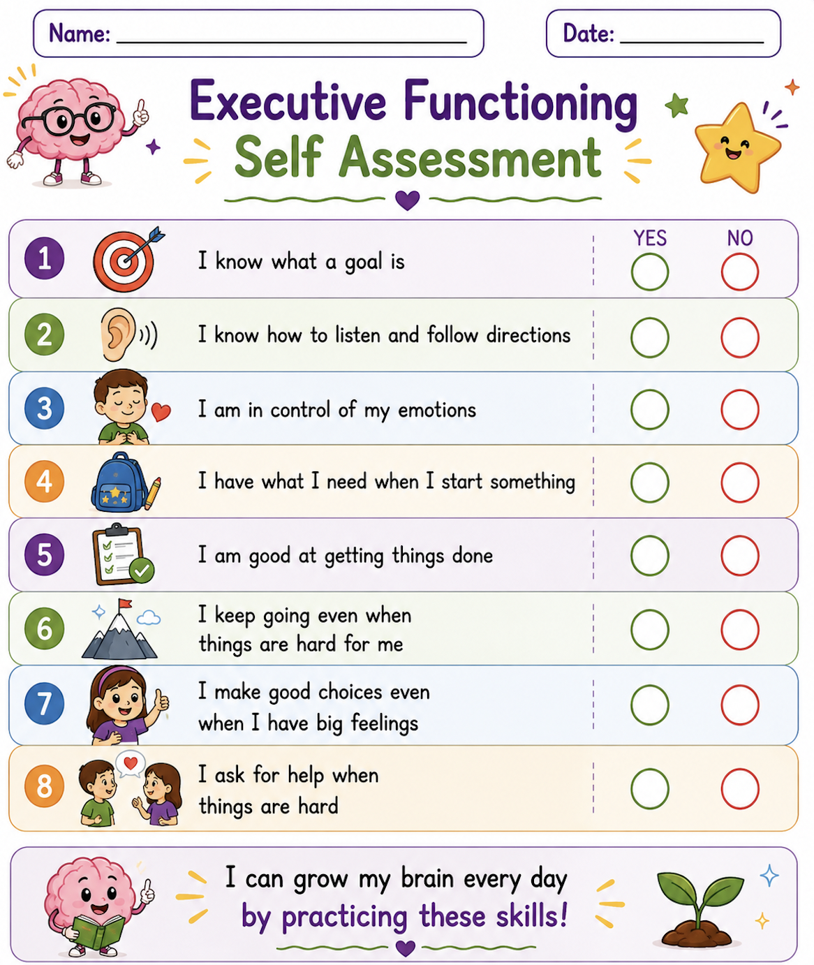 Executive Functioning Self Assessment