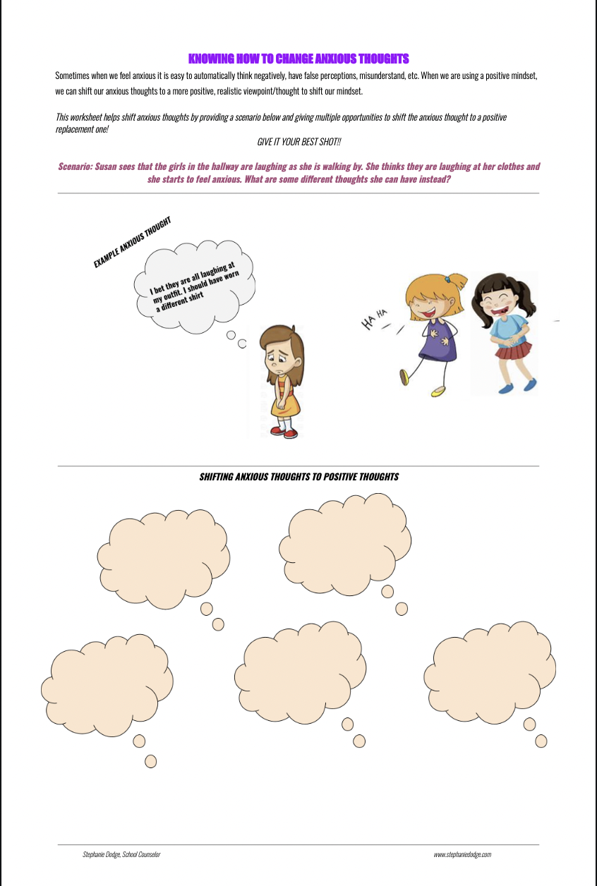 Changing Anxious Thoughts (Grades 4-12)