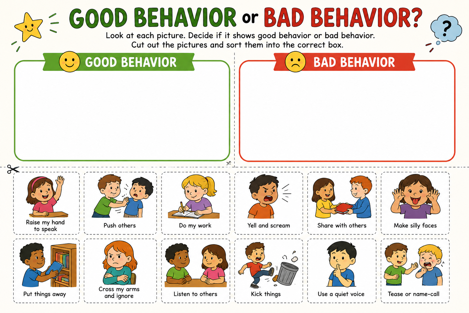 Good OR Bad Behavior Sorting Game (K-3)