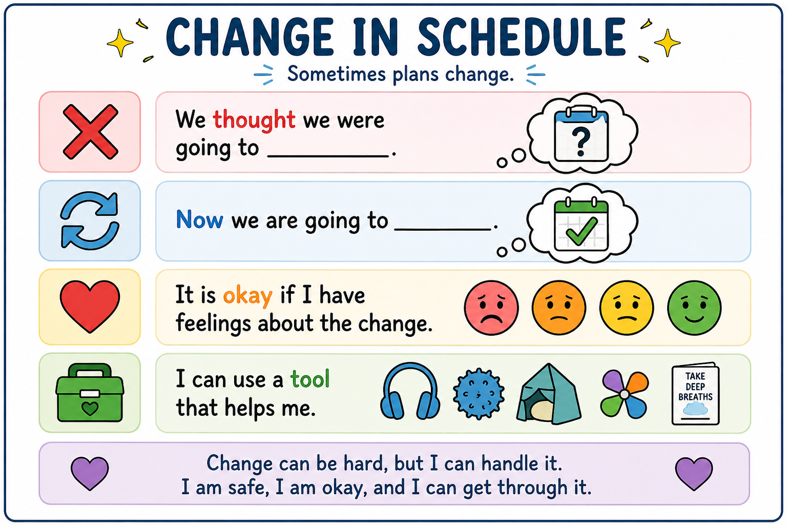 Change in Schedule Visual Support