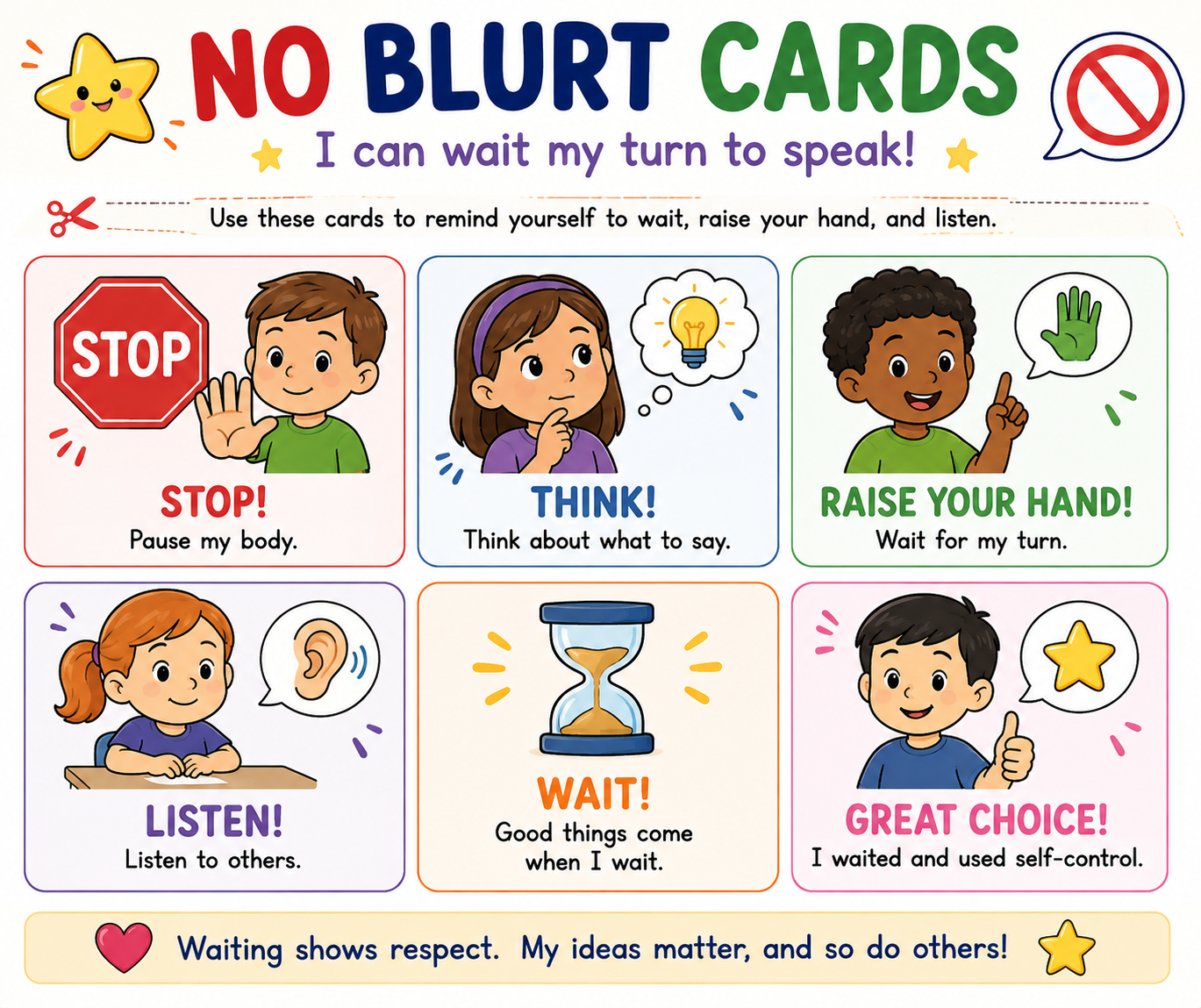 No Blurt Cards