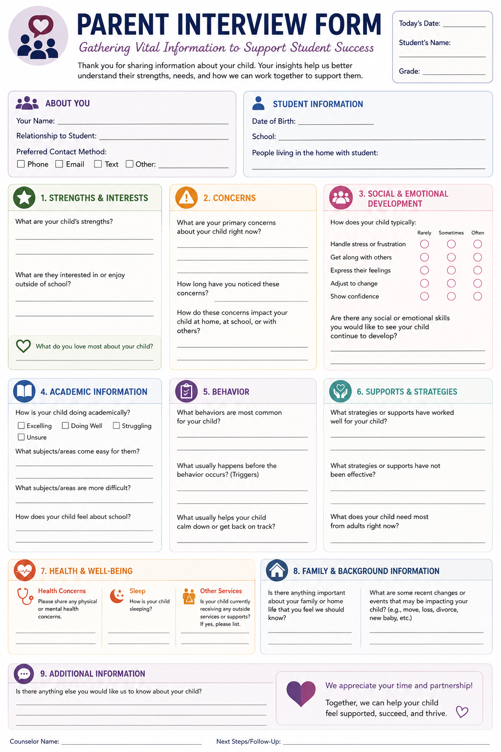 Parent Interview Form
