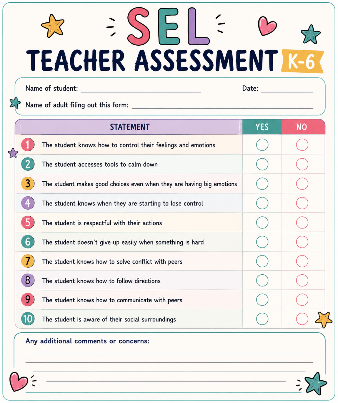 SEL Teacher Assessment K-6